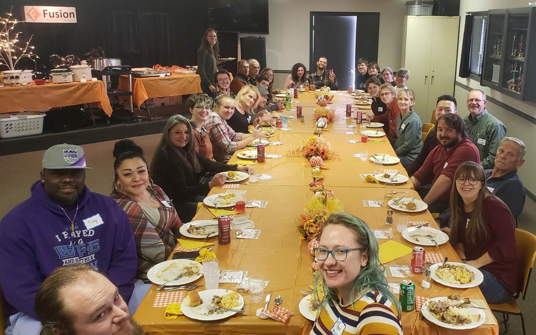 The Van Wyhes, another pastor and his wife and two other Heritage families hosted a family-style thanksgiving dinner for seven of the Grand River friends.