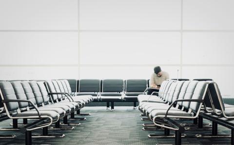 photo of empty airport waiting area