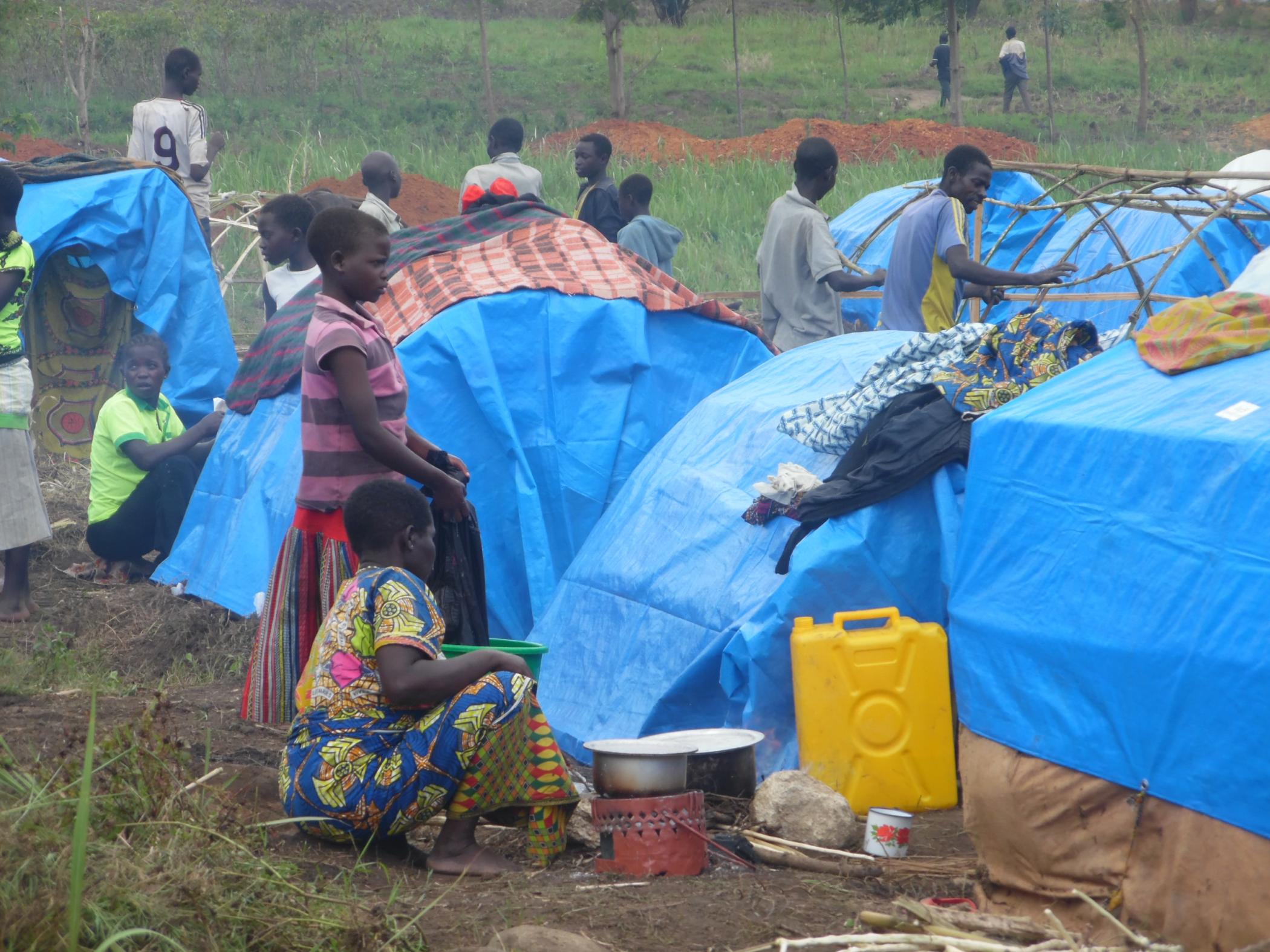 Camp in Bunia, Democratic Republic of Congo, for people displaced due to violence.